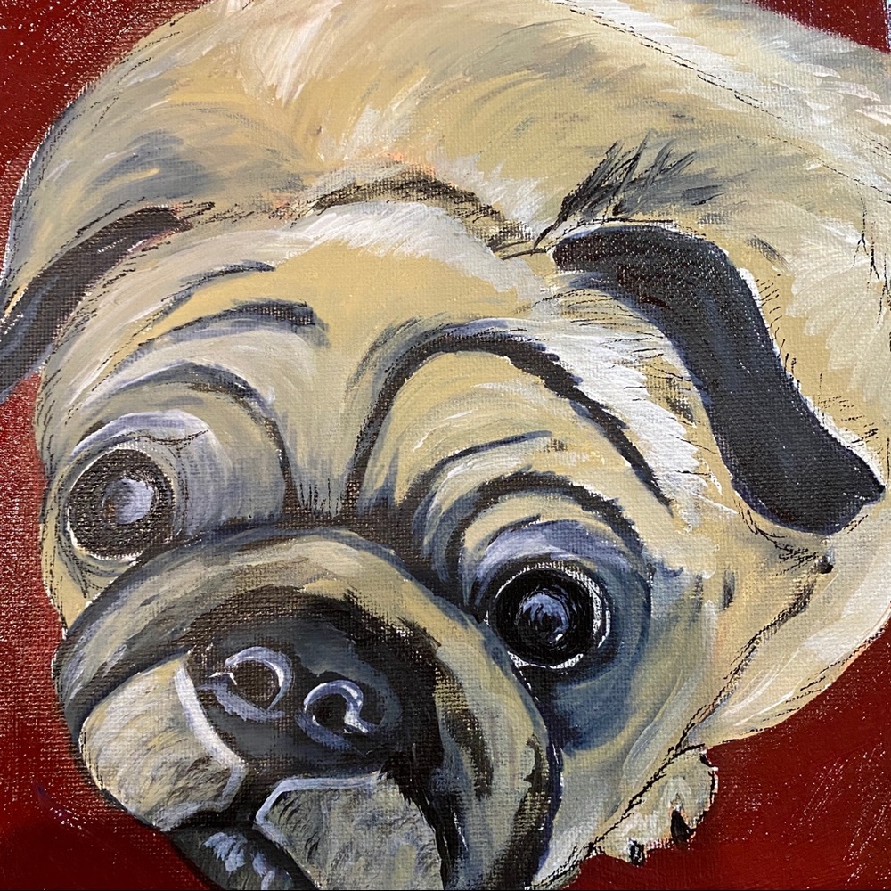 RIKKISRATPACK Custom painting "Scrapper” the pug!